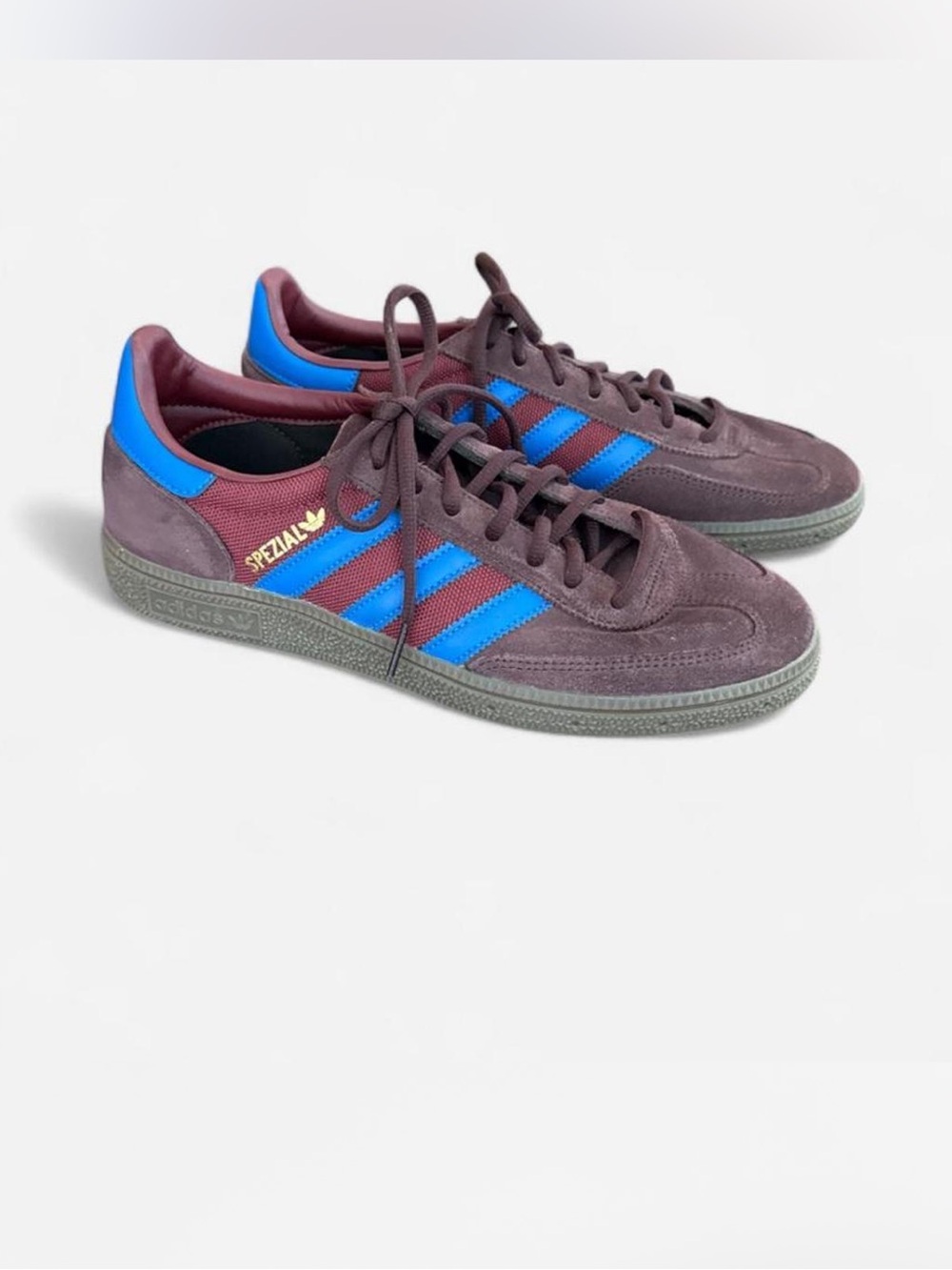 adidas handball Spezial Sneakers burgundy blue athletic streetwear casual sz 8.5